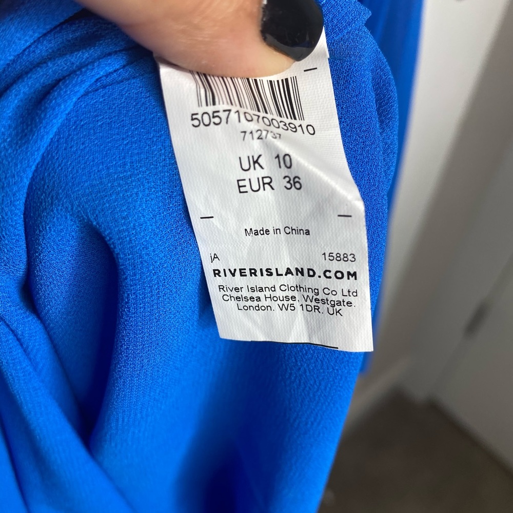 ASOS River Island beautiful blue pleated dress 6 - Picture 4 of 7